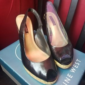 👡*2/$15*👠 Black Leather Espadrilles